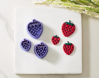 Strawberry Polymer Clay Cutter | Multiple Sizes | Clay Cutters | Fruit Clay Cutter | Summer Clay Cutter | Spring Clay Cutters | Clay Tools