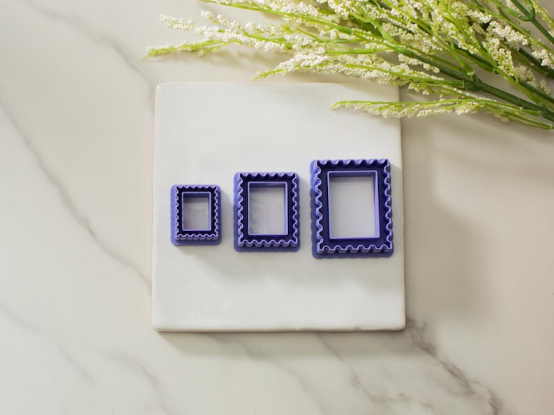 Postage Stamp Polymer Clay Cutter | Multiple Sizes Clay Cutters | Embossed Imprint Clay Cutter | Clay Tools | Postal Stamp Clay Cutter