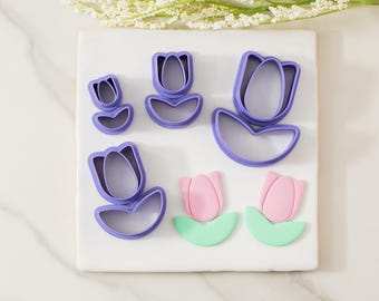 Tulip Polymer Clay Cutter Set #2 | Multiple Sizes | Clay Cutters for Earrings | Spring Clay Cutters | Clay Tools