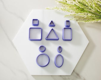 Classic Shapes Polymer Clay Cutter Set | Square Clay Cutter | Oval Clay Cutter | Circle Clay Cutter | Starter Clay Cutters