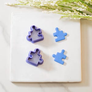 Puzzle Piece Polymer Clay Cutter | Mirrored Set | Multiple Sizes | Puzzle Clay Cutters | Clay Tools