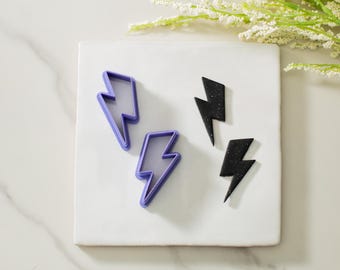 Lightning Bolt Polymer Clay Cutter Mirrored Set | Multiple Sizes | Weather Clay Cutter | Nature Clay Cutter | Storms | Clay Tools