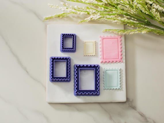 Postage Stamp Polymer Clay Cutters | Multiple Sizes Clay Cutters | Embossed Imprint Clay Cutter | Clay Tools | Postal Stamp Clay Cutter