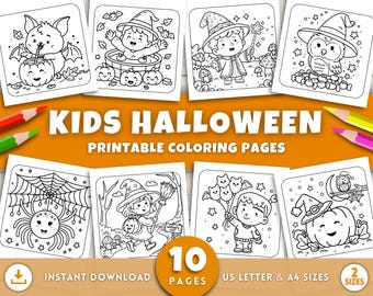 Halloween Coloring Pages for Kids and Adults, Bold & Easy Halloween Coloring Sheets, Cute Halloween Printables, Fun Halloween Activities PDF