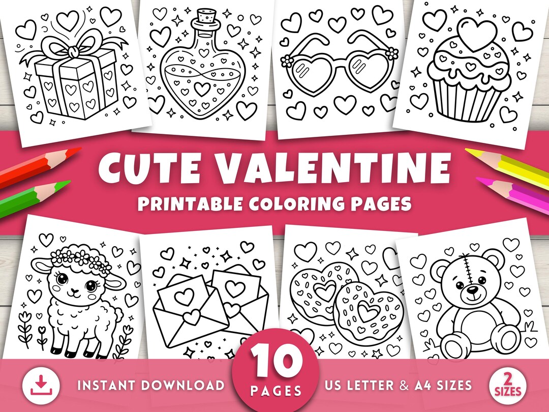 Valentines Day Coloring Pages, Kids Valentines Printable Activities ...