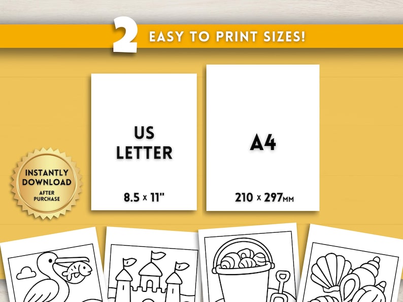 May include: A digital download product image with the text "2 EASY TO PRINT SIZES!" and "US LETTER 8.5 x 11"" and "A4 210 x 297MM". The image also includes a gold seal that says "INSTANTLY DOWNLOAD AFTER PURCHASE".