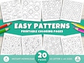 Bold and Easy Patterns Coloring Pages for Adults & Kids, Simple Printable Activities for Relaxation Stress Relief and Mindfulness, Digital