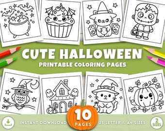 Bold and Easy Halloween Coloring Pages for Kids & Adults, Cute Halloween Coloring Sheets, Halloween Printables, Fun Halloween Activities PDF