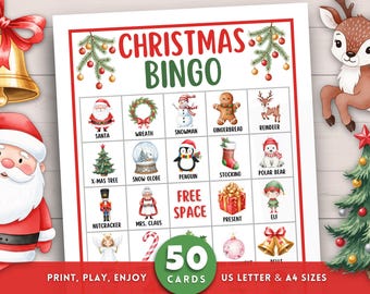 Christmas Bingo Game, Printable Christmas Games, Christmas Activities, Christmas Classroom Activity, Holiday Party Game, Christmas Party