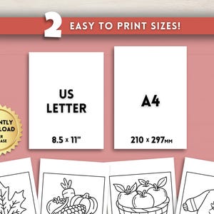 May include: Image features two paper sizes: US Letter (8.5 x 11 inches) and A4 (210 x 297mm). The text "EASY TO PRINT SIZES!" is displayed above the paper sizes. A gold seal reads "INSTANTLY DOWNLOAD AFTER PURCHASE".