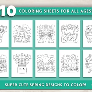 Dibujos para colorear de primavera para niños y adultos, actividades de Pascua, manualidades de primavera, dibujos para colorear para adultos, dibujos para colorear sencillos y fáciles. imagen 2