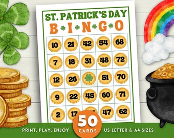 St Patricks Day Bingo, Printable St Patrick's Day Bingo Cards, St. Patrick's Day Party Game, St Patricks Day Games, St Paddy's Game for Kids