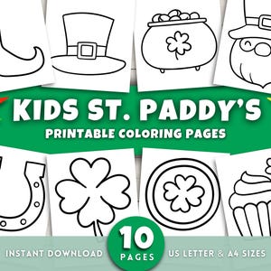 Desenhos para colorir do Dia de São Patrício para crianças, atividade fácil para imprimir do Dia de São Patrício para crianças, artesanato infantil para o Dia de São Patrício, atividades para a sala de aula