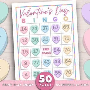Valentines Day Bingo, Valentines Activities, Printable Valentines Bingo Game, Kids Valentine's Party Game, Valentine's Classroom Activity