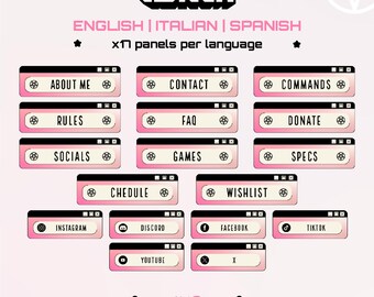 Twitch Panels Kawaii Pentagram ENG | SPA | IT