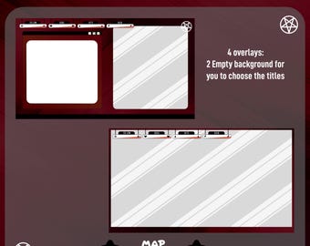 Overlay pentagram pack red | Twitch