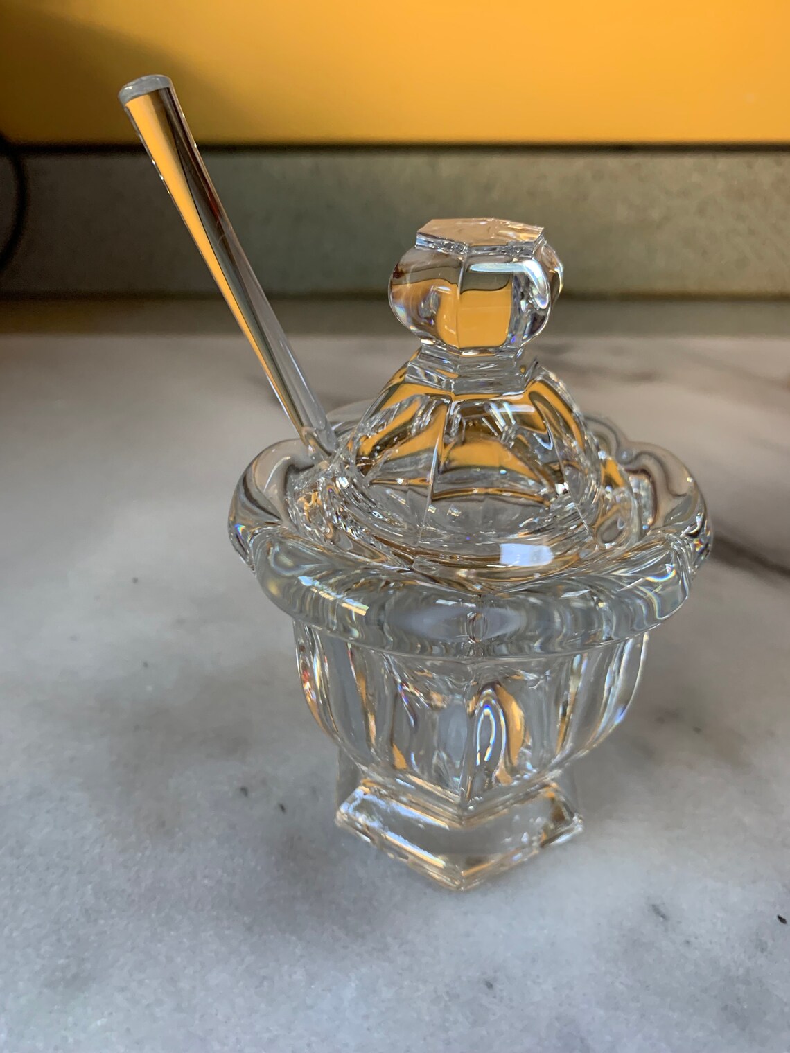 Baccarat Crystal Missouri Mustard Pot With Spoon Etsy