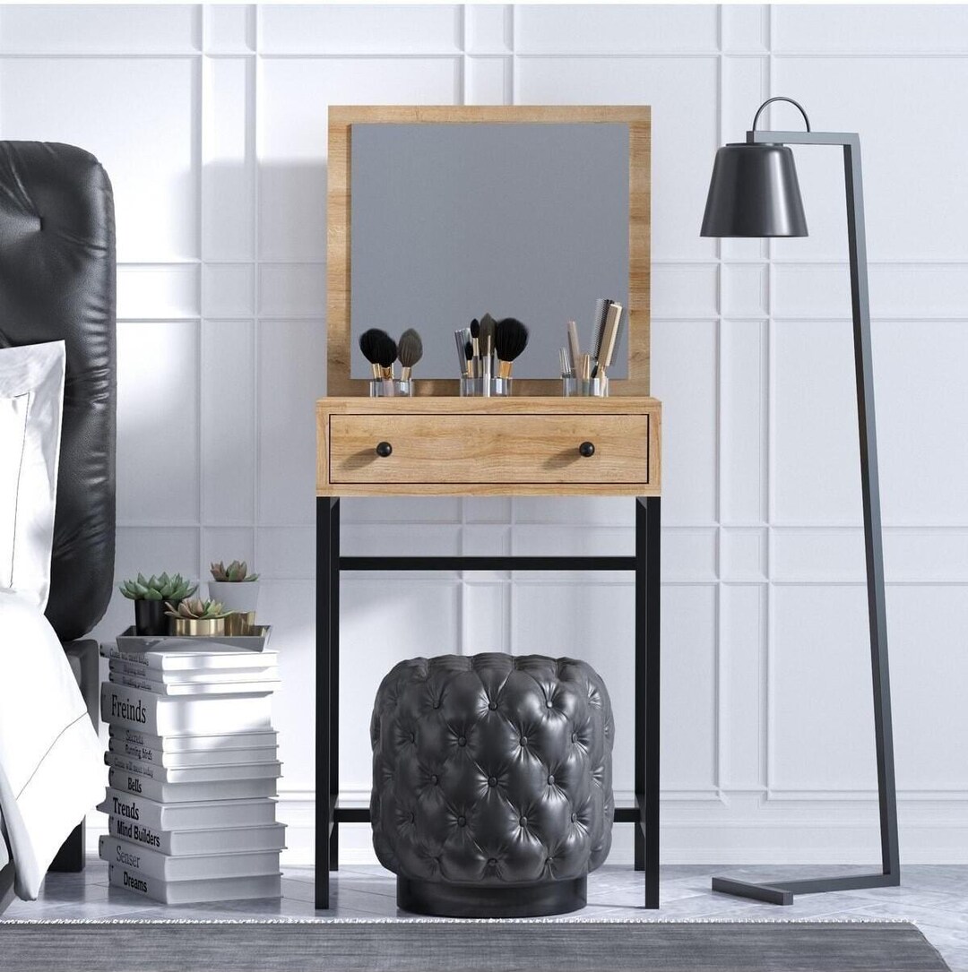 BH Mini Dressing Makeup Vanity Table With Mirror / Sapphire Oak - Etsy