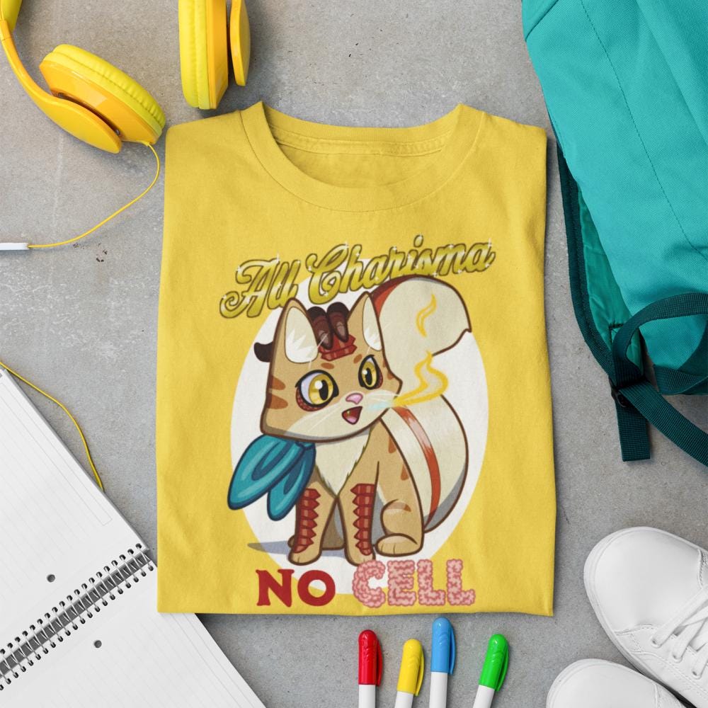Whimsical Bennie the Dragonborn Barbarian Kid's T-Shirt | Funny Cute Cat Design for Dungeon Masters & Players | Great Gift for Fantasy Fans