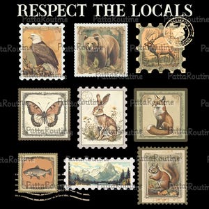 Respect The Local Wildlife png, Animal png, Gift For Nature Lover, National Parks png, Vintage Animals png, Gift For Him, Gift For Her
