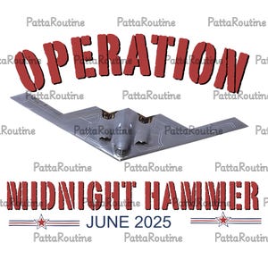 Operation Midnight Hammer B-2 Bomber PNG Art File, Patriotic Stealth Graphic, USA Pride, American Flag Military Gift 2025 Merch