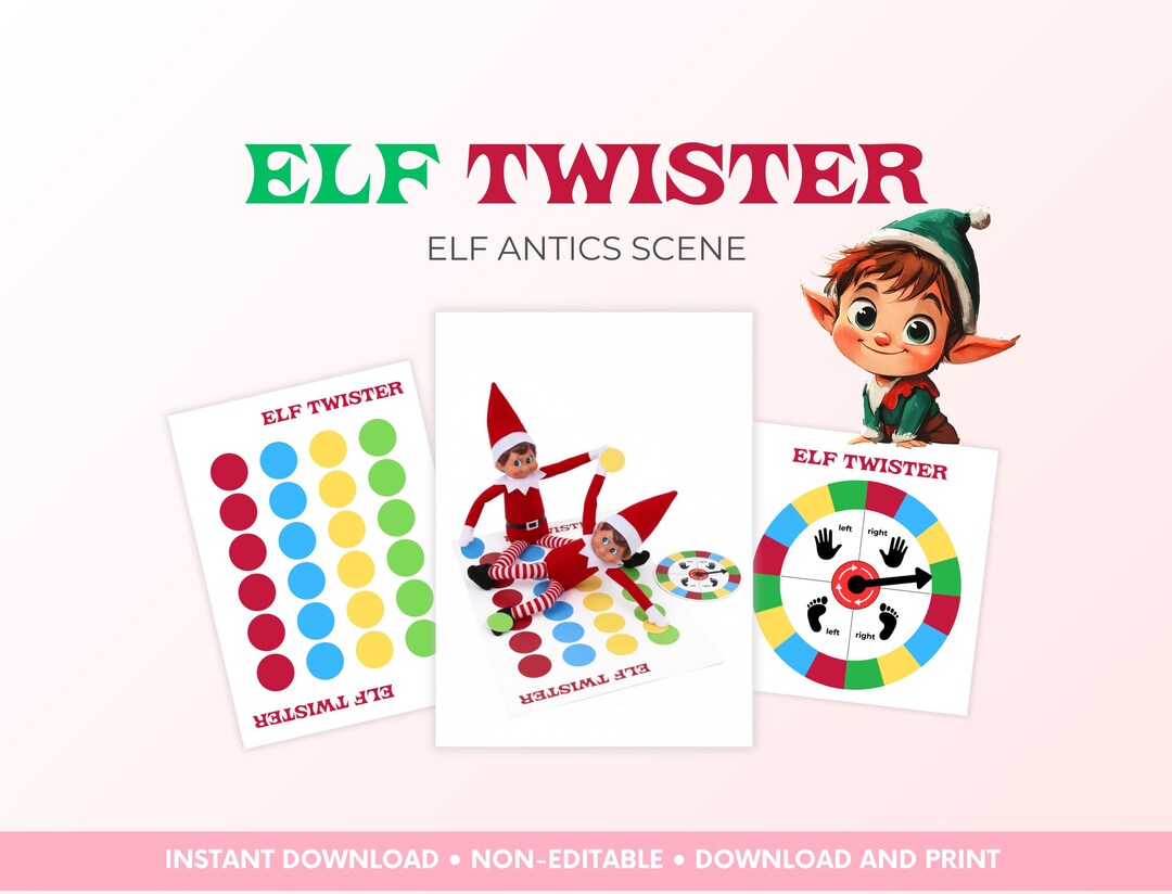 Elf Twister Game Printable, Easy Elf Ideas, Christmas Activity, Last ...