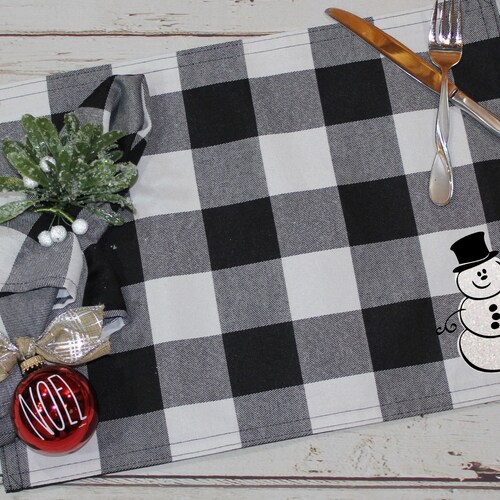 Christmas Placemat Farmhouse Place Mat Buffalo Check Etsy