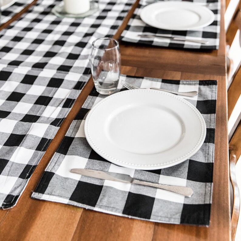 Christmas Placemat Farmhouse Place Mat Buffalo Check Etsy