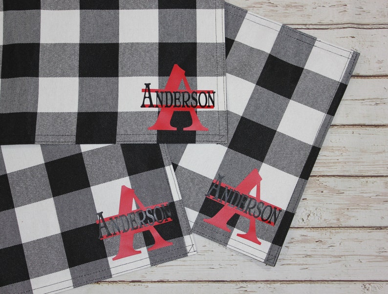 Christmas Placemat Farmhouse Place Mat Buffalo Check Etsy