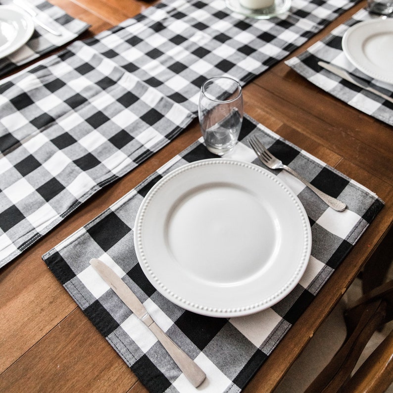 Christmas Placemat Farmhouse Table Runner Buffalo Plaid Etsy Singapore