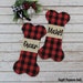 Dog Bone Christmas Stockings, Red & Black plaid Dog Stocking, Buffalo Check dog Stocking, Buffalo Plaid Dog Stocking, Pet Stocking 