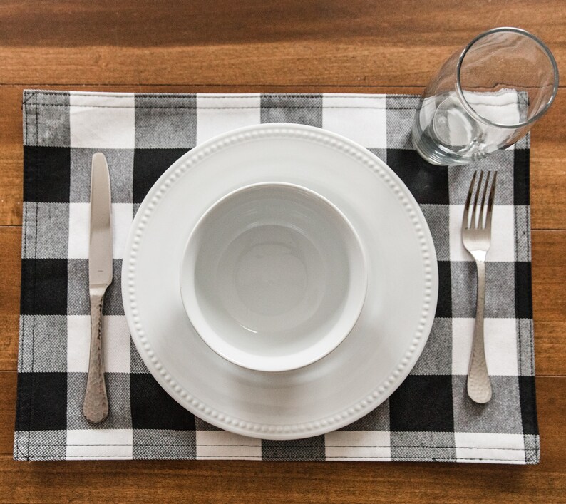 Christmas Placemat Farmhouse Place Mat Buffalo Check Etsy