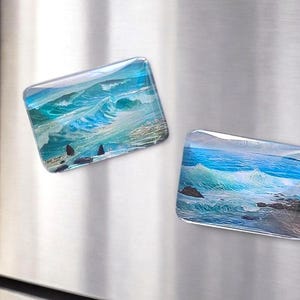 New Home Gift Fridge Coastal Magnet Set Kitchen Decor Functional Art Refrigerator Picture Holder Art Summer Beach Housewarming Present