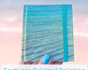 Travel Sketchbook Mini Pocket Journal Ocean Artwork Notebook for Writing Ideas Memory Keepsake Beach Vacation Honeymoon Gift Creative