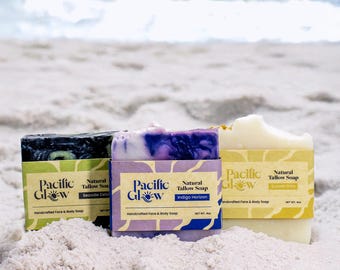 Tallow Soap Bar: Grass Fed, Artisan Handmade Face & Body Cleansing - Gift for Firefighters