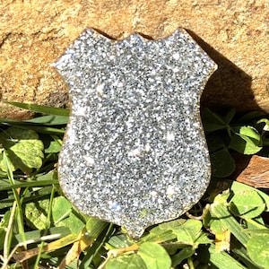 Police Badge Reel Sparkly Badge Holder for Nurse Teacher ID Clip Law Enforcement Badge Reel Gift for Police Wife Dispatcher