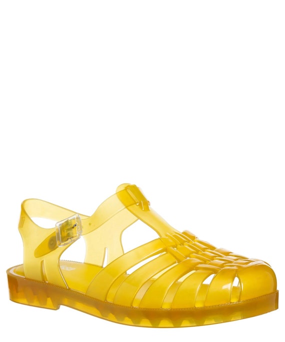 Yellow Jelly Fisherman Sandals made in Brazil 38 7 7.5 Gem