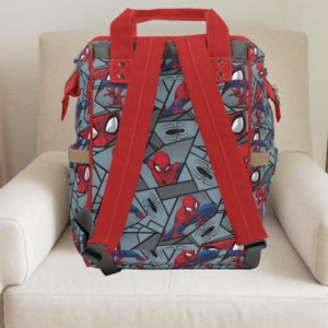 Spinne Rucksack,Spiderman,Spiderman Geschenk,Junge Windel Tasche, Benutzerdefinierte Wickeltasche, Baby Junge Geschenk personalisiert, Baby Decke, Kleinkind Rucksack Bild 4