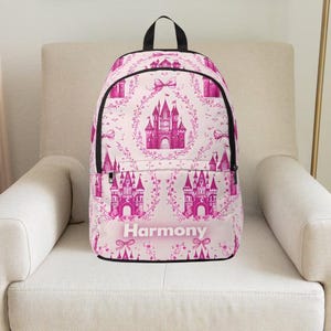 Sac à dos château de conte de fées, sac à dos pour enfants, cadeau pour fille, princesse, sac à thème princesse, sac à dos à petit prix, sac à dos pour fille, sac à dos personnalisé