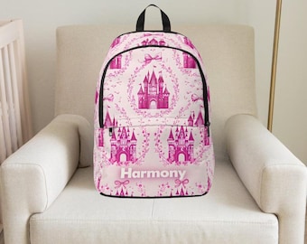 Fairytale Castle Backpack, Kids Backpack,  Gift for Girls,  Princess,Princess themed bag,pricess backpack,girl backpack,custom backpack