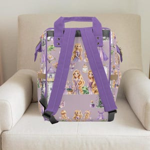 Rapunzel,Rapunzel, Backpack,Girl diaper bag,Custom diaper bag, Baby girl diaper bag ,Disney princess,Girl Backpack ,Tangeled baby shower, image 3
