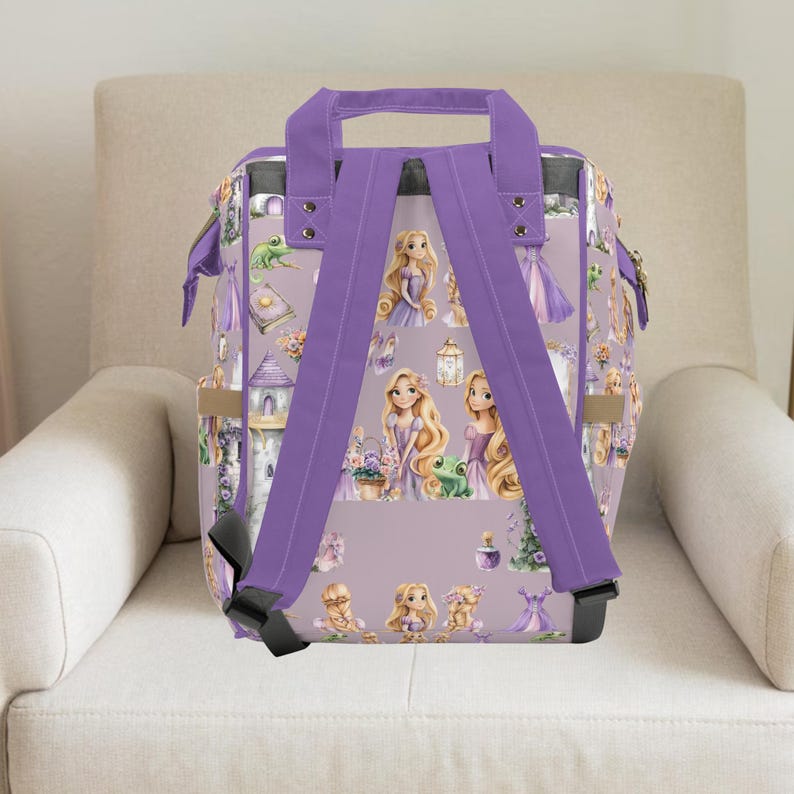 Rapunzel,Rapunzel, Backpack,Girl diaper bag,Custom diaper bag, Baby girl diaper bag ,Disney princess,Girl Backpack ,Tangeled baby shower, image 3