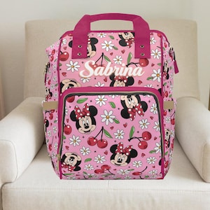 Wickeltasche Minnie Maus, Minnie Maus Rucksack, Minnie Maus Wickeltasche, Minnie Maus, Baby Mädchen Wickeltasche, Minnie Maus Wickeltasche, Wickeltasche nach Maß With Custom Name