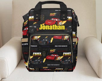 Cars Wickeltasche,Lightning Mcqueen, Cars Rucksack, Disney Rucksack, Individuelle Wickeltasche, Wickeltasche, Rennauto Geburtstag, Babydecke, Babydecke, Junge