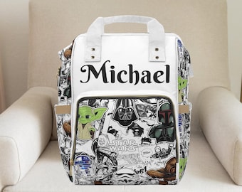 Star Wars, regalo de Star Wars, Star Wars personalizado, bolsa de pañales para niño, bolsa de pañales personalizada, bolsa de pañales, Disney, mochila Disney, baby shower de Star Wars