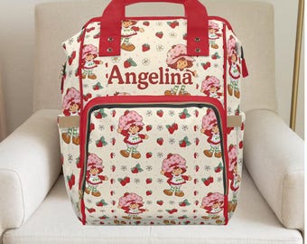 Strawberry shortcake,Strawberry shortcake bag, Strawberry themed ,Girl Diaper Bag,Custom Diaper Bag,Strawberry shortcake baby shower
