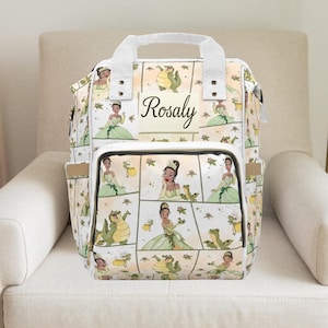 Princess tiana,Disney princess,princess nursery ,girl diaper bag custom diaper bag,disney backpack,girl backpack,disney gift,