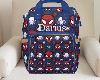 Spiderman,Spiderman backpack,ghost spider,Boy diaper bag,Diaper bag,Custom diaper bag, spiderman baby shower,baby boy gift personalized