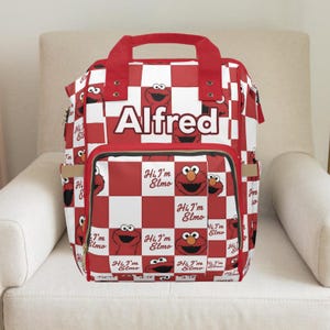 elmo mini backpack with name Elmo Backpack