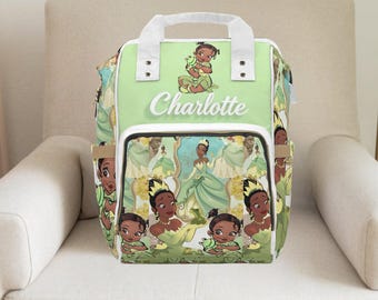 Princess tiana, Tiana Backpack,princess and the frog,Princess baby shower,Baby girl diaper bag,girl diaper bag,Custom diaper bag